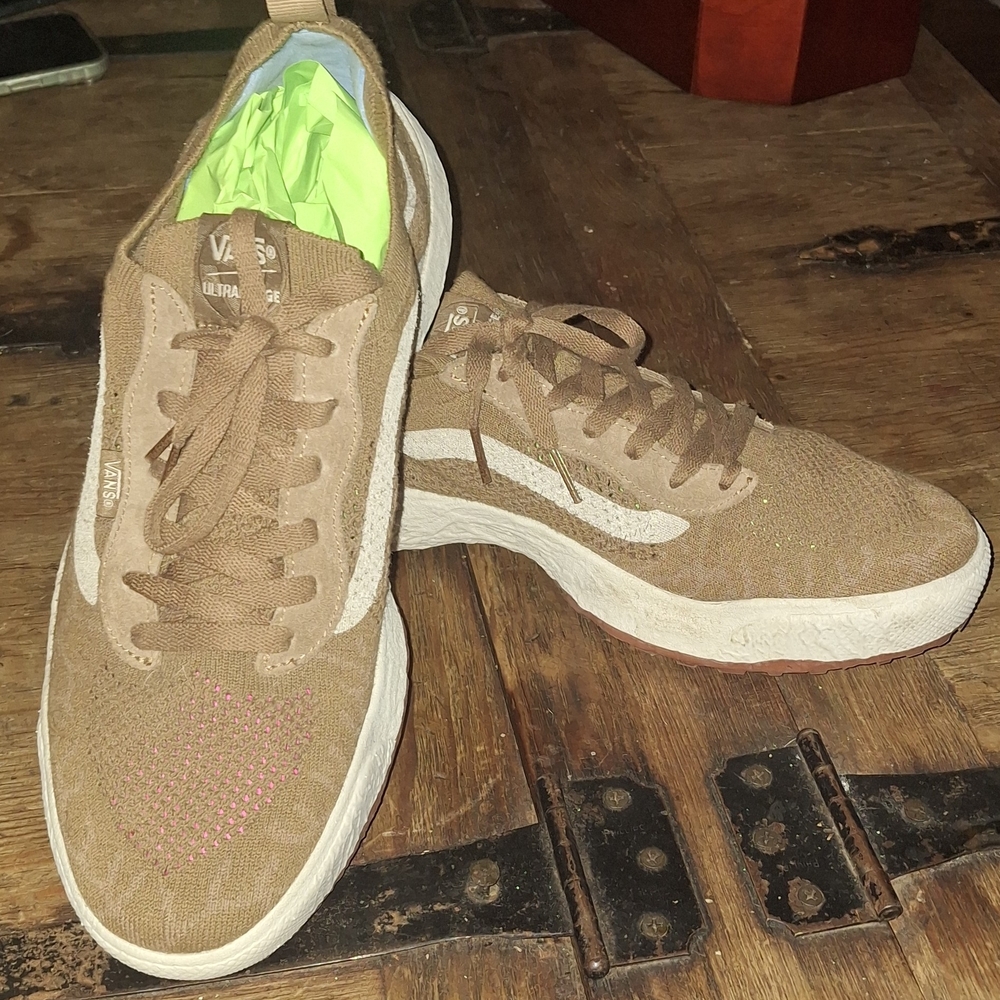 Vans Brown and White Sneakers Casual Low-Top